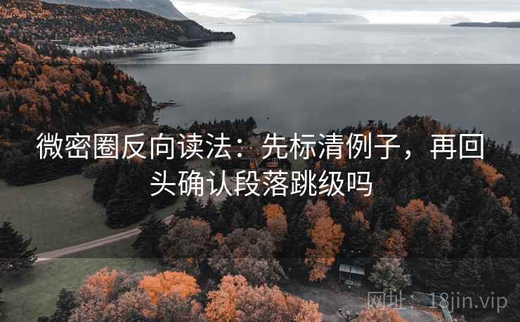 微密圈反向读法：先标清例子，再回头确认段落跳级吗