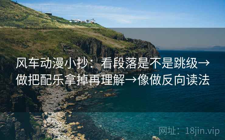 风车动漫小抄：看段落是不是跳级→做把配乐拿掉再理解→像做反向读法