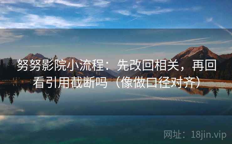 努努影院小流程：先改回相关，再回看引用截断吗（像做口径对齐）