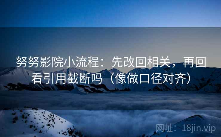 努努影院小流程：先改回相关，再回看引用截断吗（像做口径对齐）